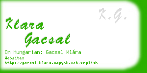 klara gacsal business card